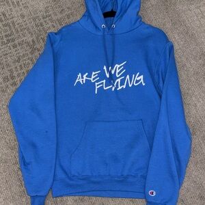 Champion Blue Hoodie with Graphic Text